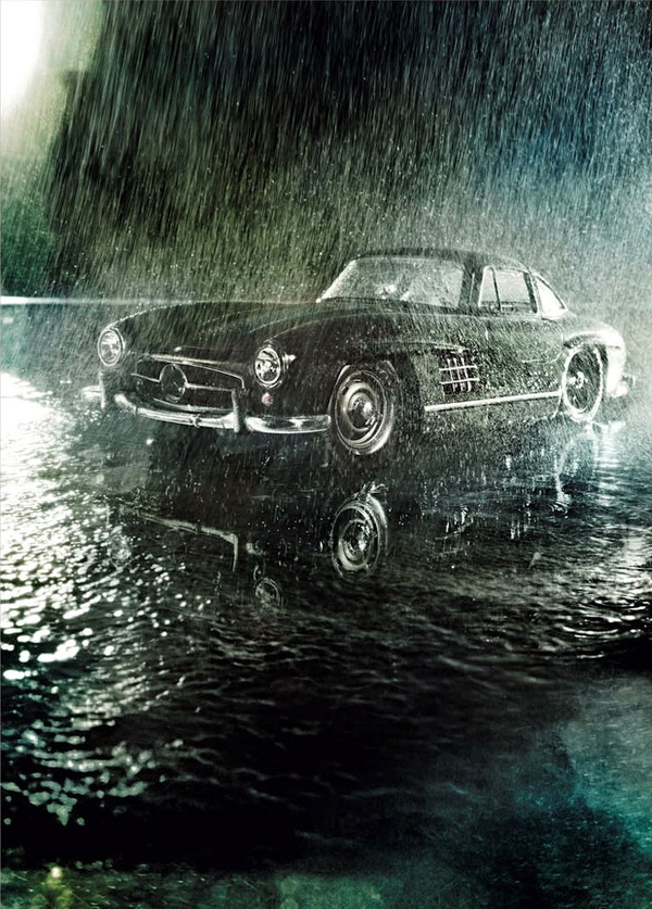 Mercedes SL bajo la lluvia - Foto: www.pinterest.com