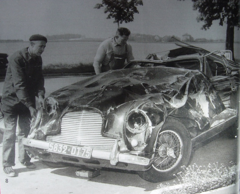 El Aston Martin de Françoise Sagan, tras el accidente - Foto: www.forum-auto.com